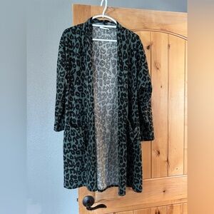 Leopard Print Open Cardigan
